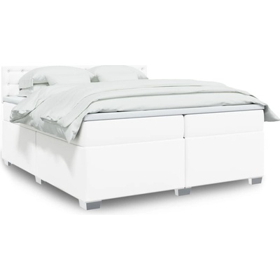 vidaXL 11461.3288437 Boxspring postel s matrací bílá umělá kůže