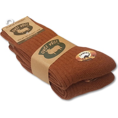 OVČÍ VĚCI ponožky z ovčí vlny 425 g 2 ks CAMEL