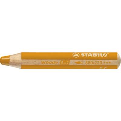 Stabilo Pastelka STABILO woody 3 v 1 barvička vodovka voskovka oranžovo žlutá 446046