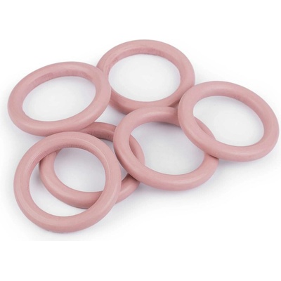 Dřevěný barevný kroužek vnější Ø58 mm pudrová 10 ks