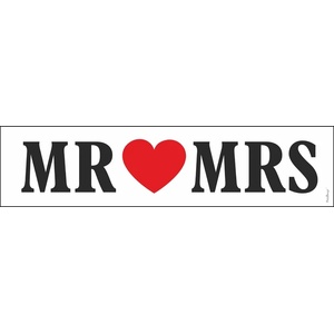 PartyDeco Сватбен регистрационен номер за кола Mr & Mrs