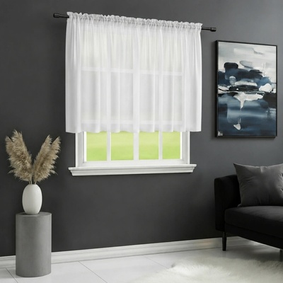 Dekorační krátká záclona s řasící páskou JULIA 130 bílá 400x130 cm MyBestHome