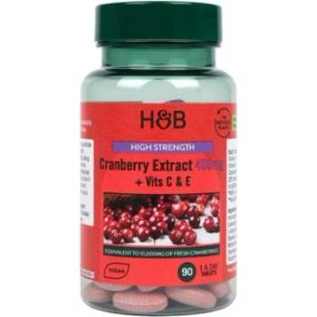 Червена боровинка с витамини С и Е (Cranberry Extract + Vit C & E) 400mg 60 таблетки, H&B