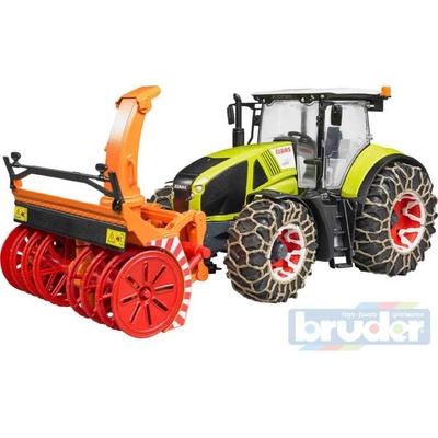 Bruder 3017 Traktor Claas Axion 950 set se sněžnou frézou a řetězy plast 1:16