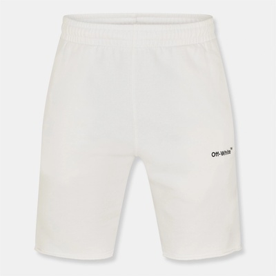 OFF WHITE Поларени къси панталони OFF WHITE Men's Diag Cotton Arrow Motif Fleece Jogger Shorts - White/Black