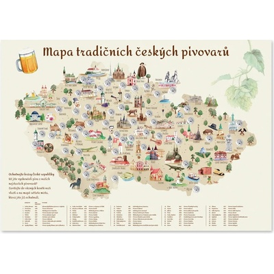 Pivní stírací mapa s vlastním věnováním Bez věnování