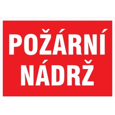 Značka Požární nádrž, samolepicí fólie, 210 × 297 mm BZ FE981