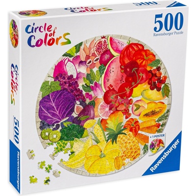 Ravensburger Кръгъл пъзел Ravensburger от 500 части - Плодове и зеленчуци (17169)