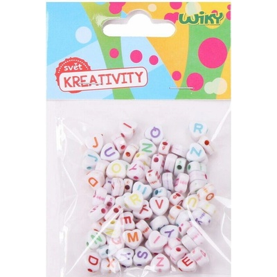 Korálky 12 g barevné Abeceda v sáčku 7x11cm