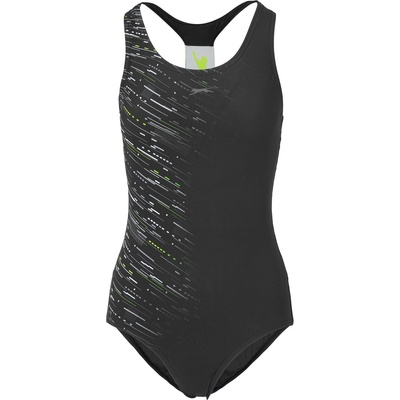 Slazenger Дамски бански костюм Slazenger Sport Back Swimsuit Ladies - Black/Green