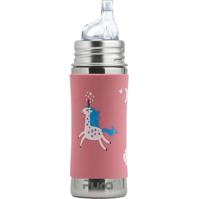 Pura nerezová láhev s pítkem zelená 325ml