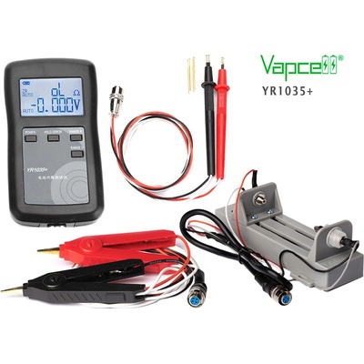 YAOREA YR1035+ Tester vnútorného odporu akumulátorov + Držiak batérií + Kelvinove krokosvorky - komplet set