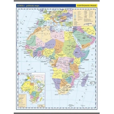 Afrika -školní- politické rozdělení - nástěnná mapa - 1:10 000 000
