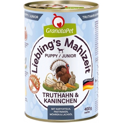 GranataPet Junior s krocaním masem a králíkem 6 x 400 g