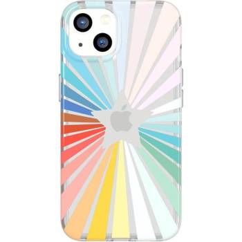Tech 21 EvoArt Rainbow Sunburst Hybrid Case - хибриден удароустойчив кейс за iPhone 13 (шарен-прозрачен)