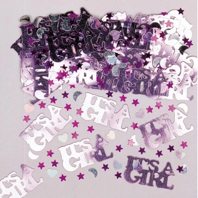 Amscan Konfety metalické It's a girl 14g