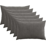 vidaXL Калъфка за възглавница 6 pcs ALMELO Тъмносиво 40 x 60 cm (914392)