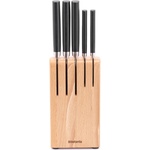 Brabantia Комплект ножове 5 бр Brabantia Profile 1003298, Закалена стомана, Устойчиви на надраскване и корозия, Бук, Кафяв (1003298)