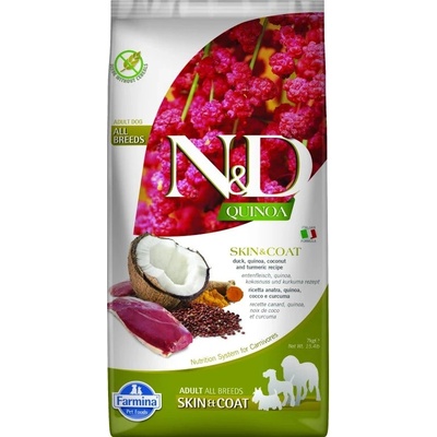 N&D Quinoa Dog Adult Medium & Maxi Grain Free Skin & Coat Duck Coconut & Turmeric 2,5 kg