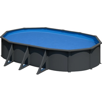 GRE Сглобяем овален басейн с външни подпори ANTHRACITE 7.30x3.75x1.20 м | GRE (KIT730GY)
