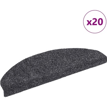 vidaXL Самозалепващи се постелки за стълби, 20 бр. , 65x21x4 см, тъмносиви, полукръгли, големи (3365644)