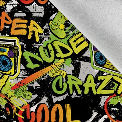 Látka softshell zimní crazy graffiti