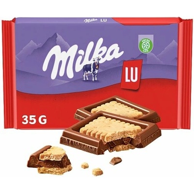 Milka LU mliečna čokoláda obložená sušienkami 35 g