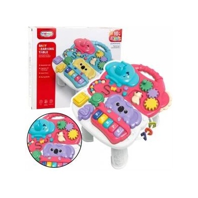 LeanToys Educational Table Interactive Musical Sensory Pink