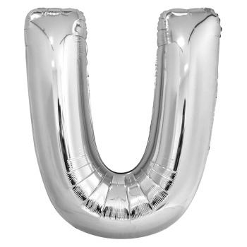 Image 1 of Amscan Балон от фолио - буква U, сребърен 86 см