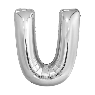 Amscan Балон от фолио - буква U, сребърен 86 см