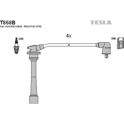 Sada zapaľovacích káblov TESLA T868B