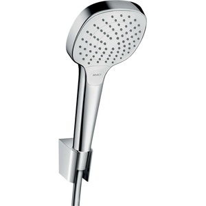 Hansgrohe Croma Select E - Комплект от душ-глава, държач и маркуч, 3 режима на струята, EcoSmart, бял/хром 28091400 (28091400)