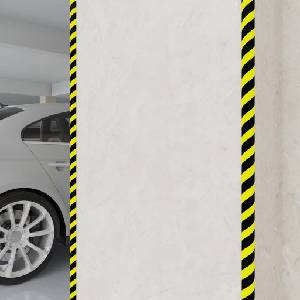 vidaXL Ъглови протектори 2 бр жълто и черно 4x3x100 см PU (153099)