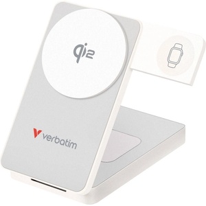 Verbatim Foldable 3-in-1 Qi2 Magnetic Wireless Power Bank 10000 mAh White (32296) - ezona
