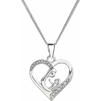 Pavona Strieborný náhrdelník matka a dieťa so Swarovski biely 32073.1