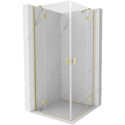 Mexen Mist-H Duo окачена душ кабина 75 x 75 см, прозрачна, златна четка - 8A5-075L-075P-55-00 (8A5-075L-075P-55-00)