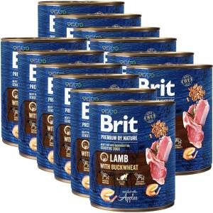 Brit Консерва Brit Premium by Nature Агне с елда 12 x 800 г