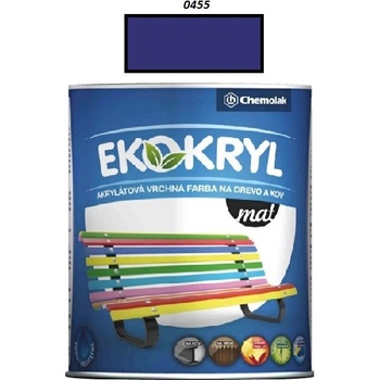 Chemolak Ekokryl mat 0455 modrá tmavá 0,6l