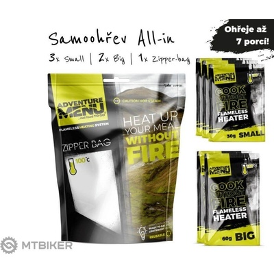 Adventure Menu Samoohřev ALLinONE 3 x 30 g + 2 x 60 g + Zipper-bag T10-0025