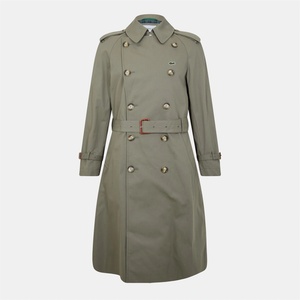 Lacoste Men's Water-Resistant Double-Breasted Belted Trench Coat - Tank