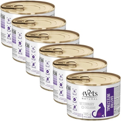 4Vets NATURAL 4Vets Cat Natural Veterinary Exclusive GASTRO INTESTINAL 6 x 185 г