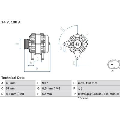 Generátor BOSCH 0 986 083 850 (0986083850)