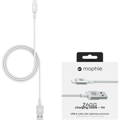 mophie Кабел Mophie Charge and Sync, USB-A (м) към Lightning (м), 1м, бял (409903213)