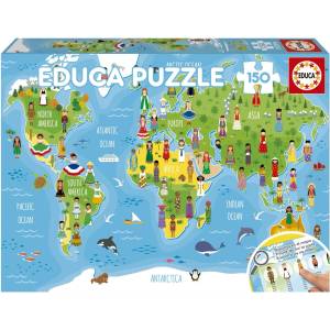 Educa Детски пъзел Educa от 150 части - Момичетата на света (EDU20477) - ozone