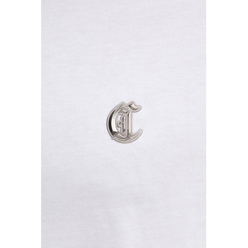 Just Cavalli Памучна тениска Just Cavalli в бяло с изчистен дизайн 79OAHT06 CJ500 (79OAHT06.CJ500)