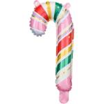 PartyDeco Фолиев балон - цветна коледна близалка, 18, 5 х 35 см, 5 бр
