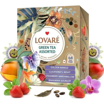 LOVARÉ Green Tea Assorted sada čajů 32 ks