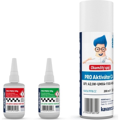 KAVAN PRO PNEU střední a řidké vteřinové lepidlo 20 g + Kavan aktivátor CA 150 ml