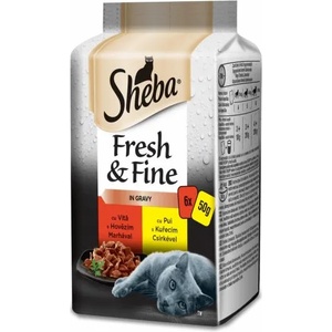 Sheba Fresh & Fine beef & chicken in gravy 6x50 g