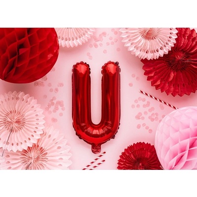 Party Deco FB2M U 007 Fóliový balón červený písmeno 35 cm U